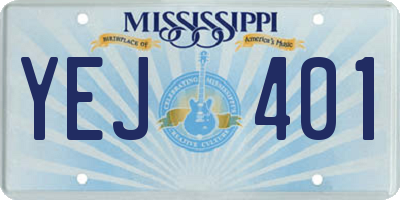 MS license plate YEJ401