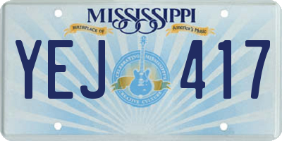 MS license plate YEJ417