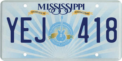 MS license plate YEJ418