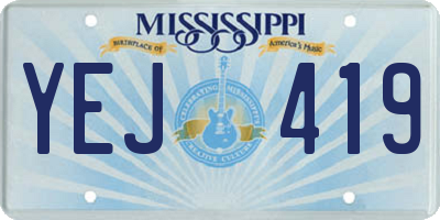 MS license plate YEJ419