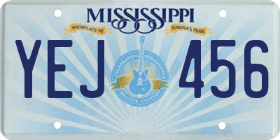 MS license plate YEJ456