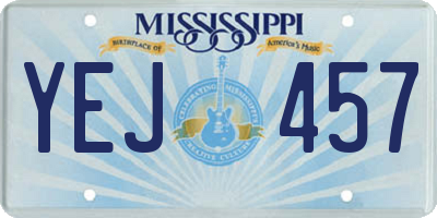 MS license plate YEJ457