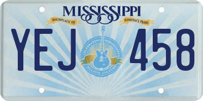 MS license plate YEJ458