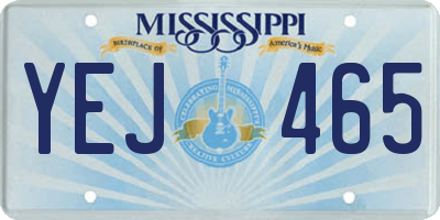 MS license plate YEJ465