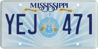 MS license plate YEJ471