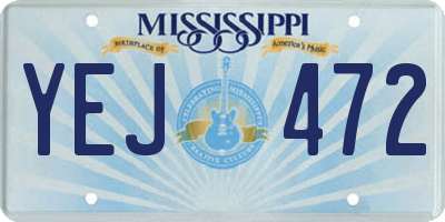 MS license plate YEJ472