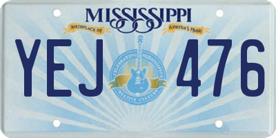 MS license plate YEJ476