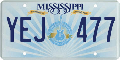MS license plate YEJ477