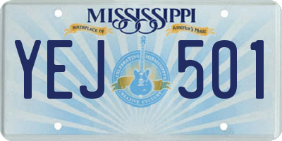 MS license plate YEJ501