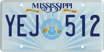 MS license plate YEJ512