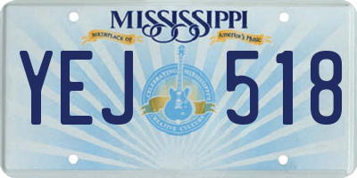 MS license plate YEJ518
