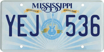 MS license plate YEJ536
