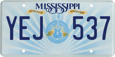 MS license plate YEJ537