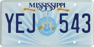 MS license plate YEJ543