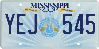 MS license plate YEJ545