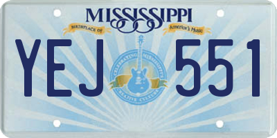 MS license plate YEJ551