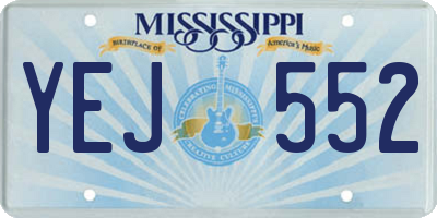 MS license plate YEJ552