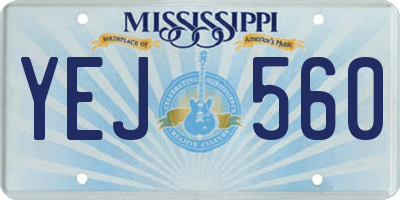 MS license plate YEJ560