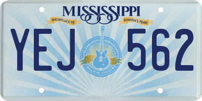 MS license plate YEJ562