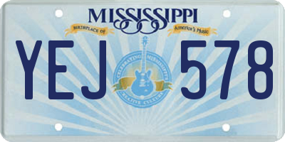 MS license plate YEJ578