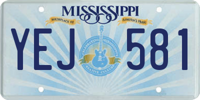 MS license plate YEJ581