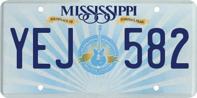 MS license plate YEJ582