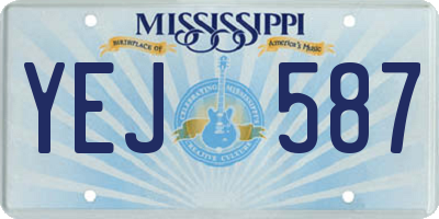 MS license plate YEJ587
