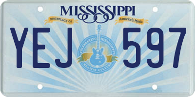 MS license plate YEJ597