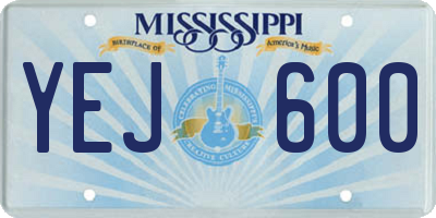 MS license plate YEJ600