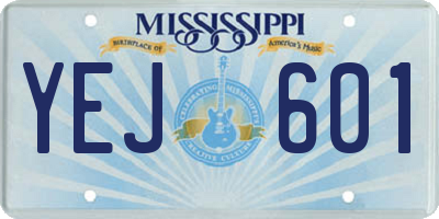 MS license plate YEJ601