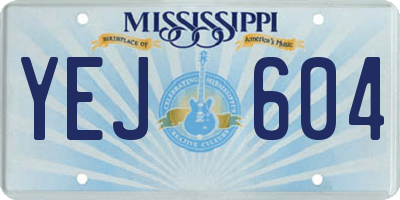 MS license plate YEJ604