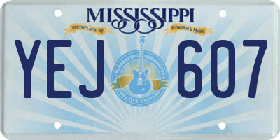 MS license plate YEJ607
