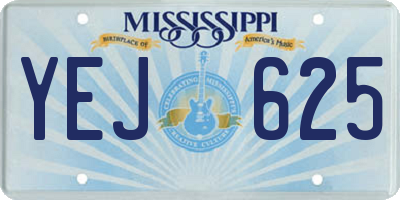 MS license plate YEJ625