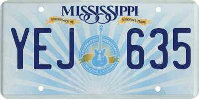 MS license plate YEJ635
