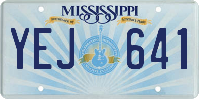 MS license plate YEJ641