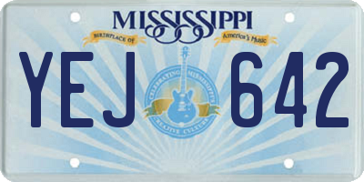 MS license plate YEJ642