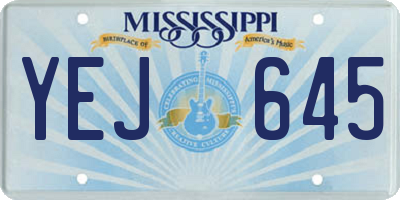 MS license plate YEJ645
