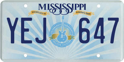 MS license plate YEJ647