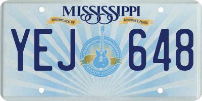 MS license plate YEJ648