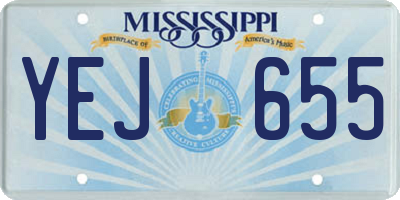 MS license plate YEJ655