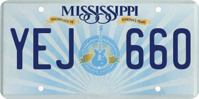 MS license plate YEJ660