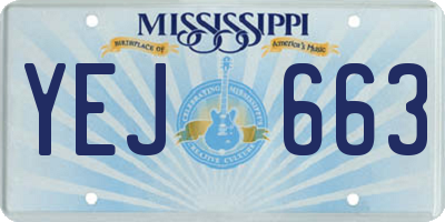 MS license plate YEJ663