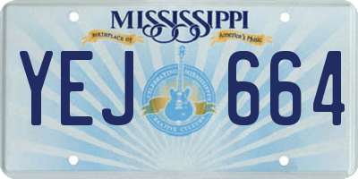 MS license plate YEJ664