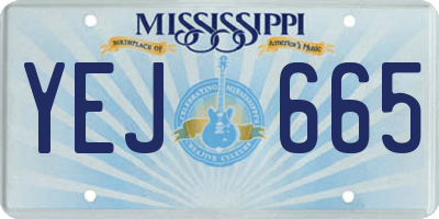 MS license plate YEJ665