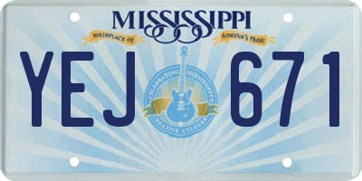 MS license plate YEJ671