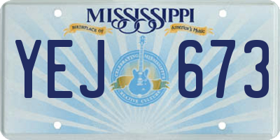MS license plate YEJ673