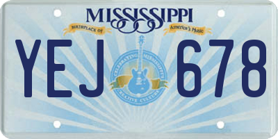 MS license plate YEJ678