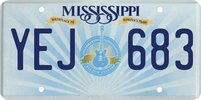 MS license plate YEJ683