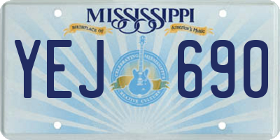MS license plate YEJ690