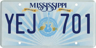 MS license plate YEJ701